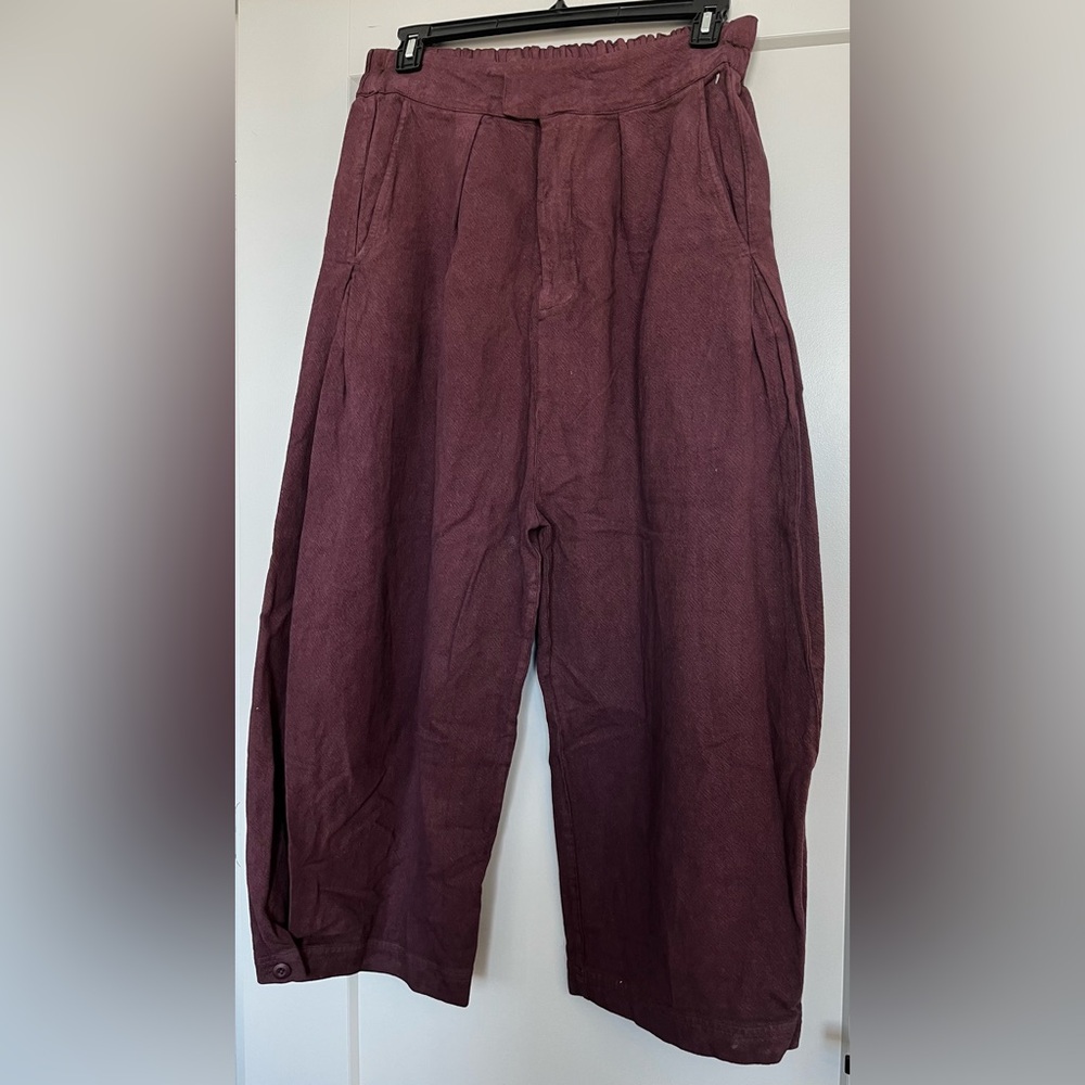 Free People Wide-Leg Pants in Deep Plum - Picture 13 of 14